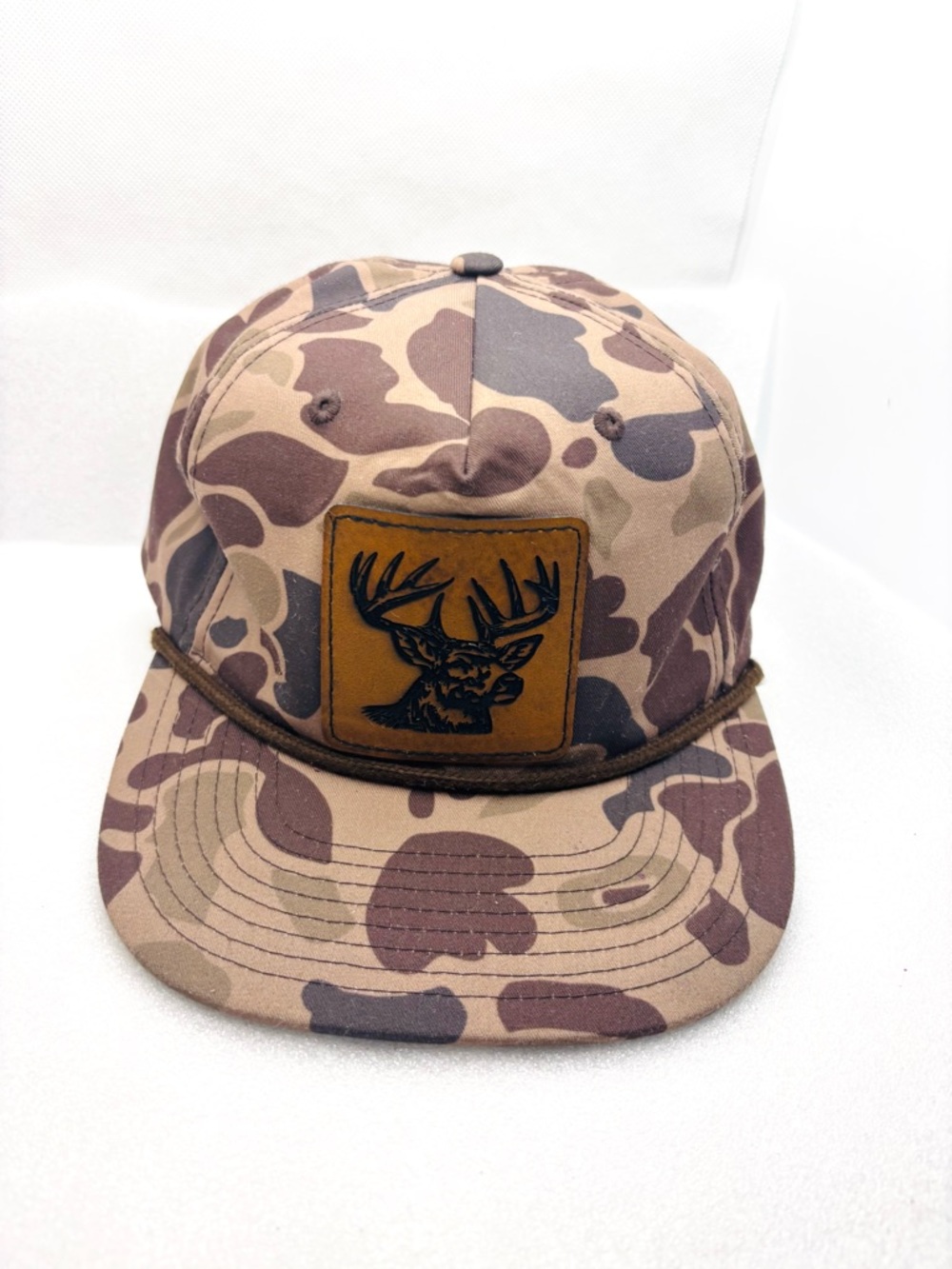 Richardson Outdoor Snapback Laser Engraved Leather Patch Trucker’s Hat Deer Head